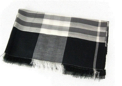 Burberry Black Checked silk-blend Gauze Scarf