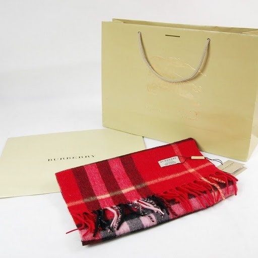 Burberry Exploded Giant Check Cashmere Scarf-Red Secondary image