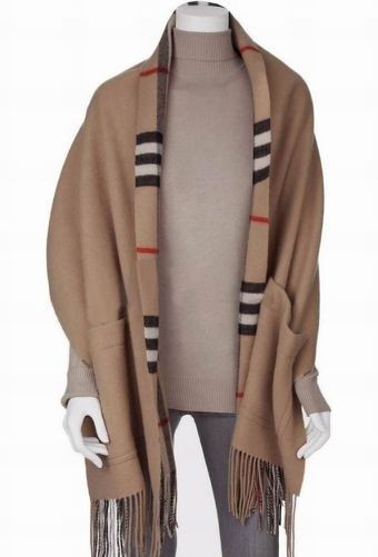 Burberry Checks With Patch Pockets  Wool & Cashmere Cape