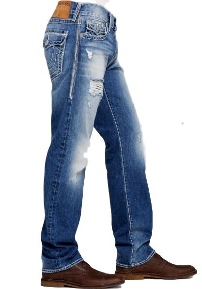 True Religion Men's Ricky Flap Pockets Distressed Straight leg Closeout Main image