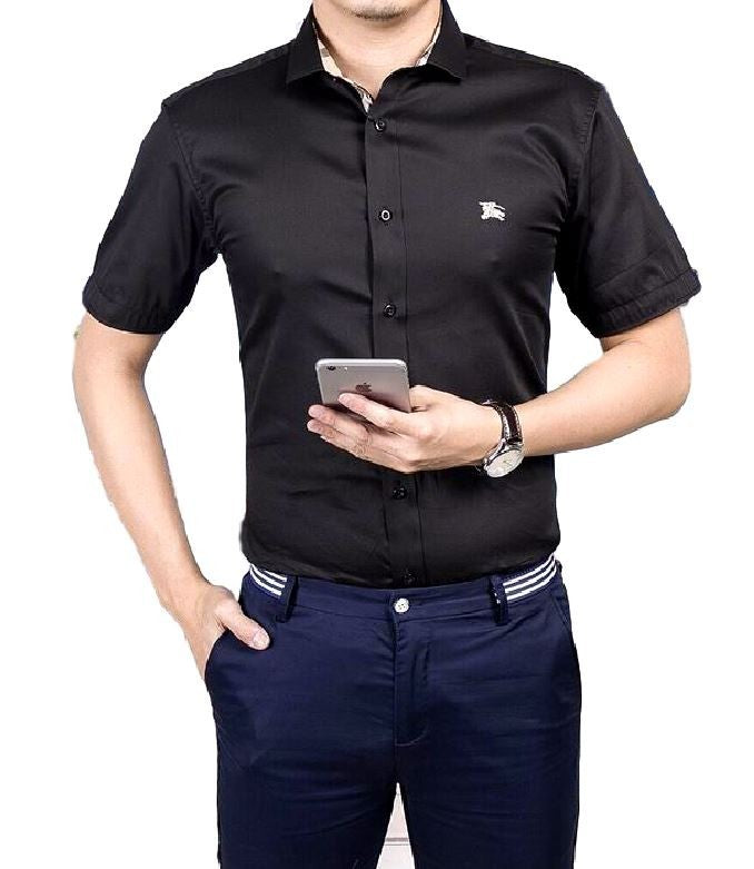 Burberry Men's Burberry Brit Cambridge Trim Fit Short Sleeve Sport Shirt