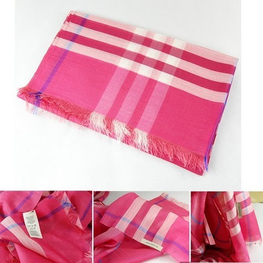 Burberry Checked Rouge   silk-blend Gauze Scarf Secondary image