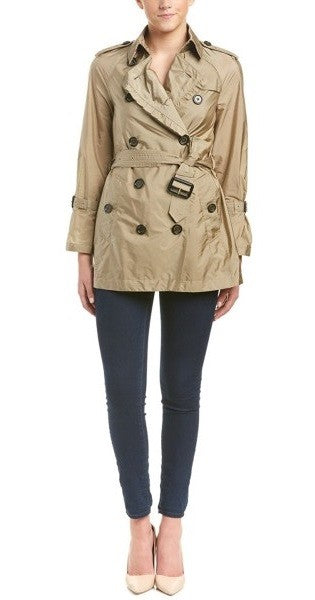 Burberry Packaway Ruffle Detail Showerproof Trench Coat