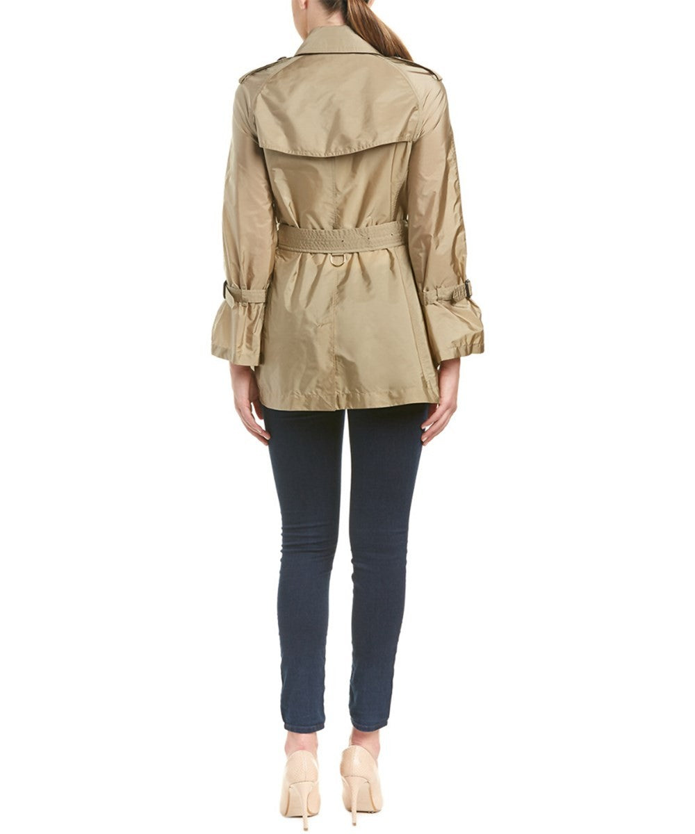 Burberry Packaway Ruffle Detail Showerproof Trench Coat