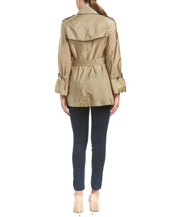 Burberry Packaway Ruffle Detail Showerproof Trench Coat