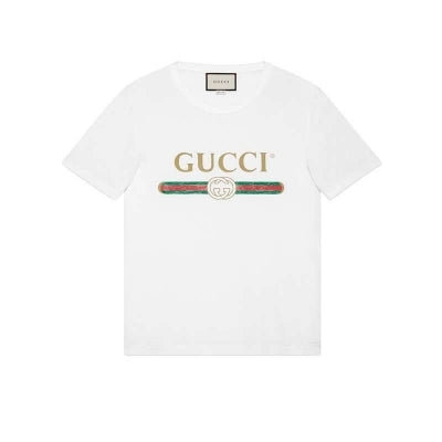 GUCCI Logo Men's Graphic T-Shirt -White