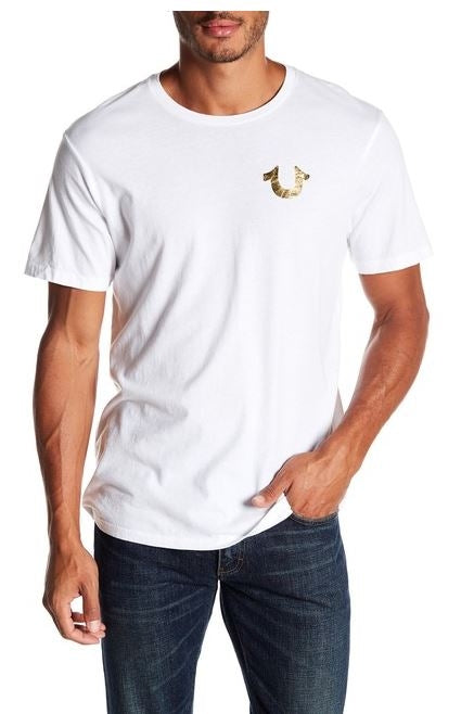 True Religion Metallic Gold Buddha Graphic Tee