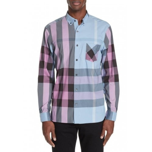 Burberry Men's Thornaby Slim Fit Plaid Sport shirt Blue Secondary image
