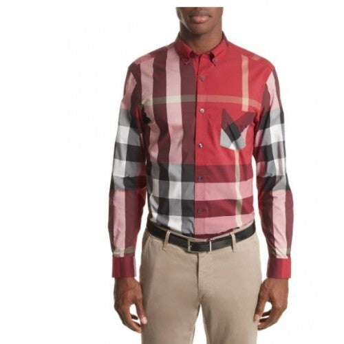 Burberry Men's Thornaby Slim Fit Plaid Sport shirt Red Main image