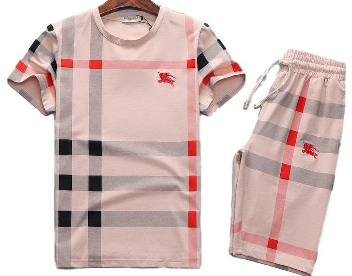 Burberry Men's Crew Neck Check Graphic C T-Shirt & Short Set Main image