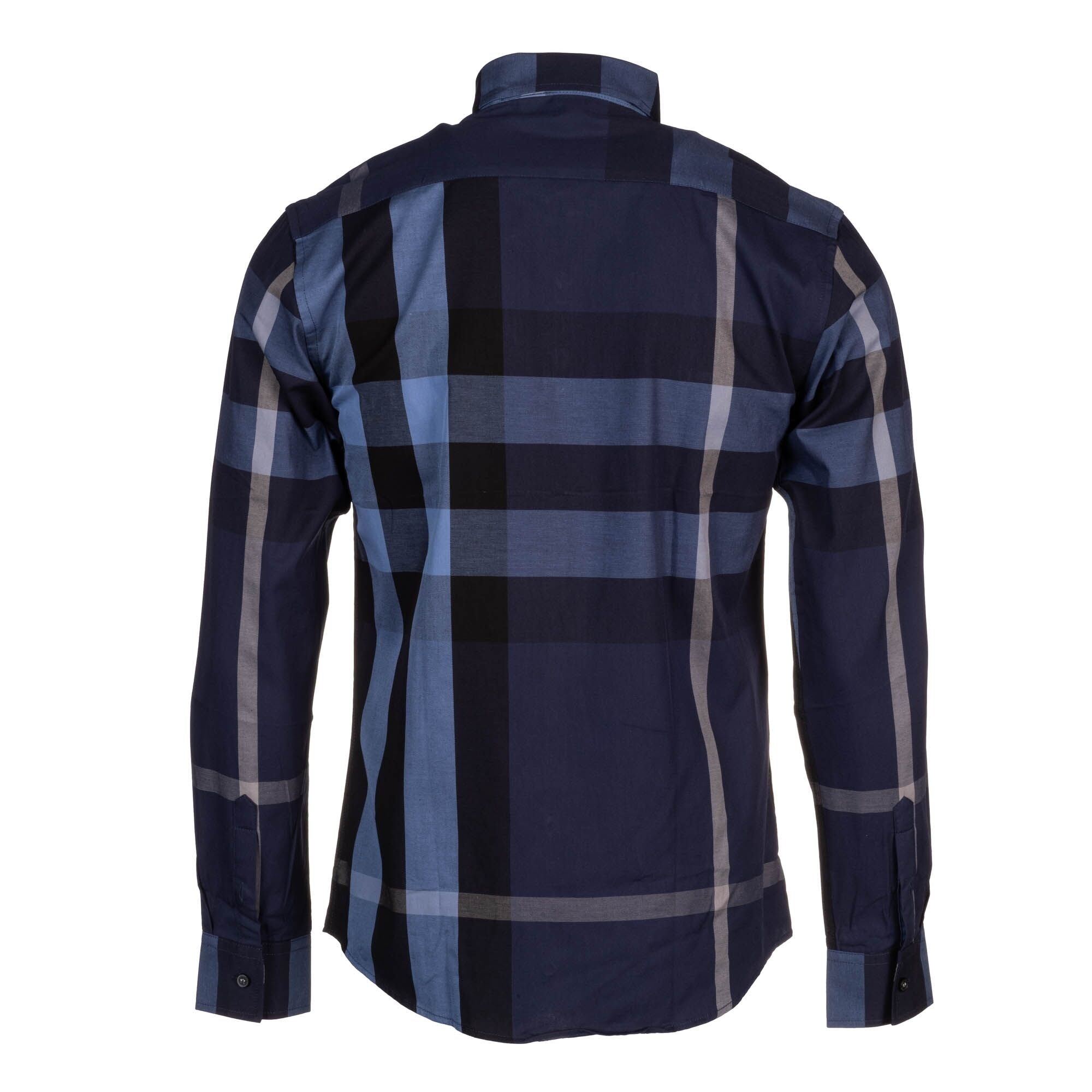 Burberry Men's Cotton Exploded Check Button Down Shirt Navy Secondary image