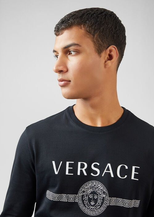 VERSACE Medusa Front Print T Shirt
