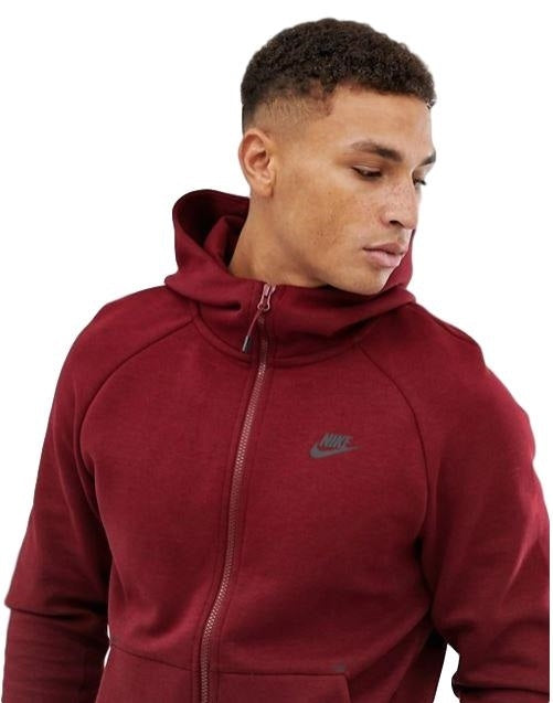 Nike Sportswear Club Fleece Men's Full Zip Hoodie & Pants Set Burgundy Secondary image