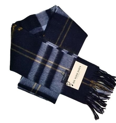 Burberry Exploded Giant Check Cashmere Scarf-Navy Main image