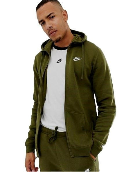 Nike Sportswear Club Fleece Men's Full Zip Hoodie & Pants Set Olive Green Main image