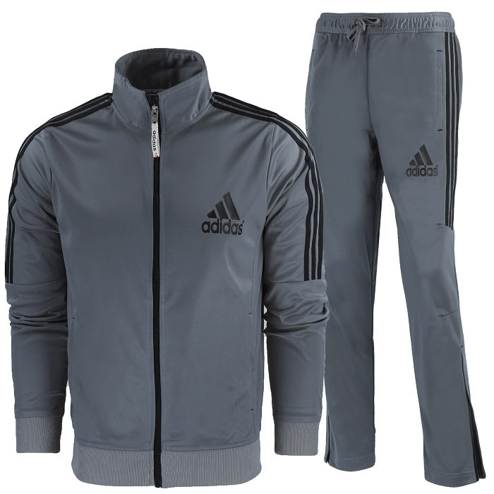 Adidas 3-Stripe Tricoat Track Set Jacket & Pants Gray Main image