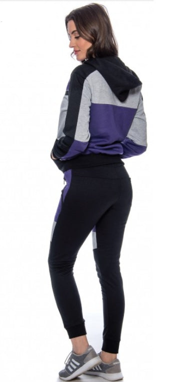 Nike Womens Essential Colorblock Full-Zip Fleece Hoodie & Pants Set