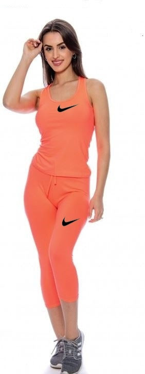 Nike dri fit Capri leggings &Tank top Set Orange