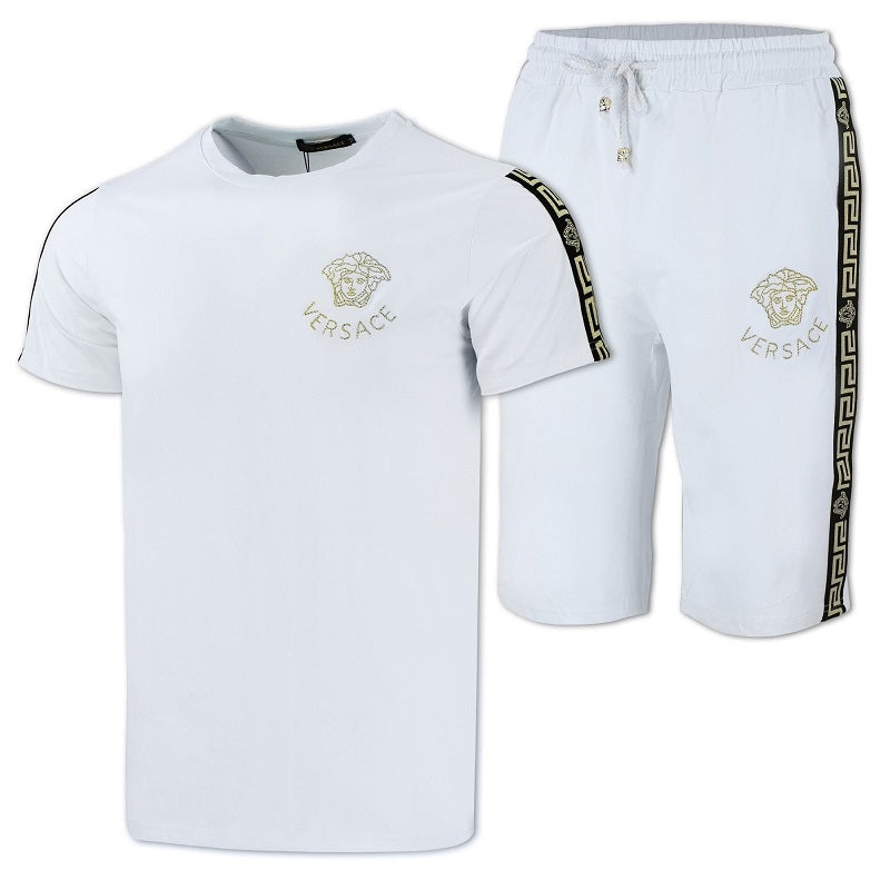 Versace Men's Crew Neck T shirt & Short Set White Main image
