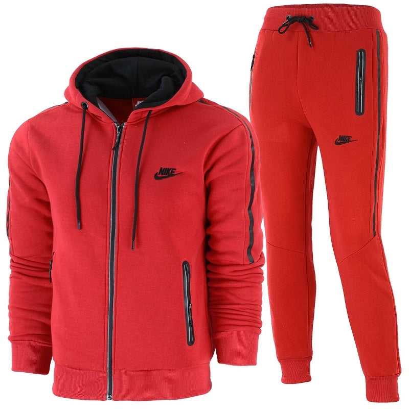 Nike Sportswear  Scuba Tech Fleece Jacket & Pants Set 2 Pc Set Red
