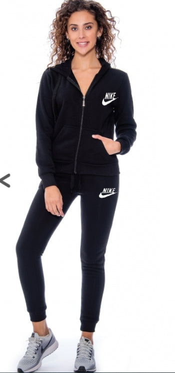 Nike Sportswear Club Fleece Women's Full Zip Hoodie & Pants Set Black Main image