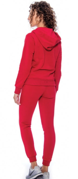 Nike Sportswear Club Fleece Women's Full Zip Hoodie & Pants Set Red Secondary image