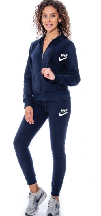 Nike Sportswear Club Fleece Women's Full Zip Hoodie & Pants Set Navy Main image