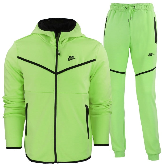 Nike Tech Fleece Full-Zip Hoodie & Pants 2 Pc Set Neon Lime Green/Black Main image