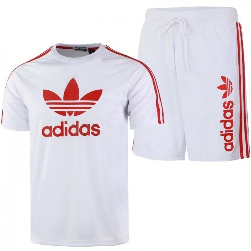 Adidas Men's 3-Stripes  Shorts & Tee Shirt Set Final Sale
