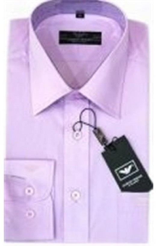 Armani Men's Solid Lavender  Cotton Button Down Shirt