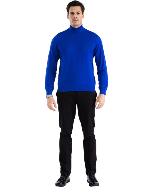 MENS INDIGO PULLOVER TURTLENECK SWEATER
