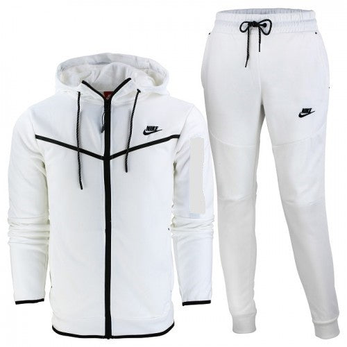 Nike Sportswear Club Fleece Men's Full Zip Hoodie & Pants Set White Main image