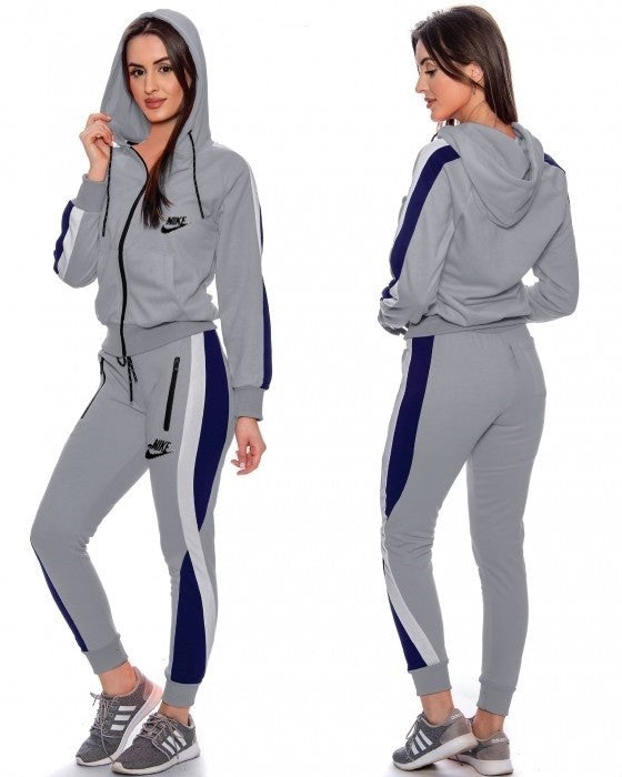 Nike Womens Essential Colorblock Full-Zip Tech Fleece Hoodie & Pants Set