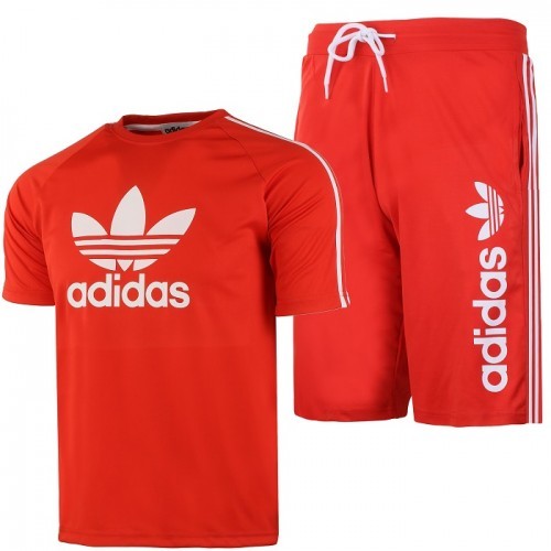 Adidas Men's 3-Stripes  Shorts & Tee Shirt Set Final Sale