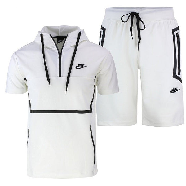 Nike Men's Sportswear Tech Men's Short-Sleeve Full Zip Hoodie & Short Set