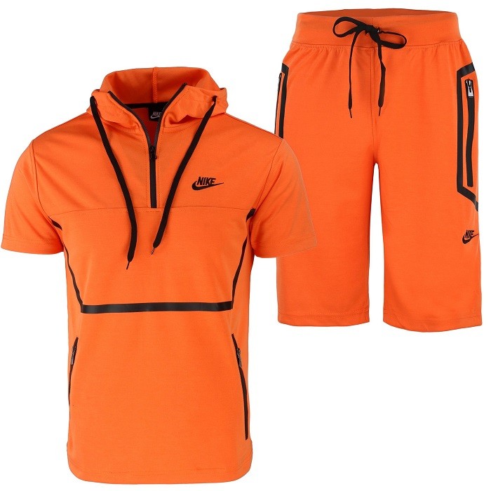 Nike Men's Sportswear Tech Men's Short-Sleeve Full Zip Hoodie & Short Set