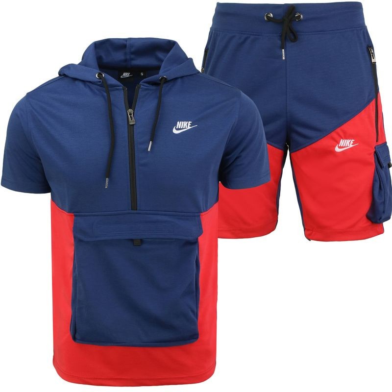 Nike Men's Tech Short-Sleeve Full Zip Cargo Hoodie & Short Set Main image