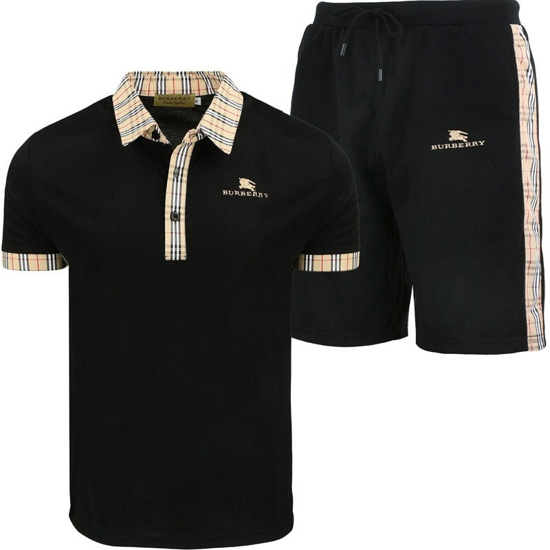 Burberry Men's Check Polo Shirt & Shorts Set Check Graphic Main image