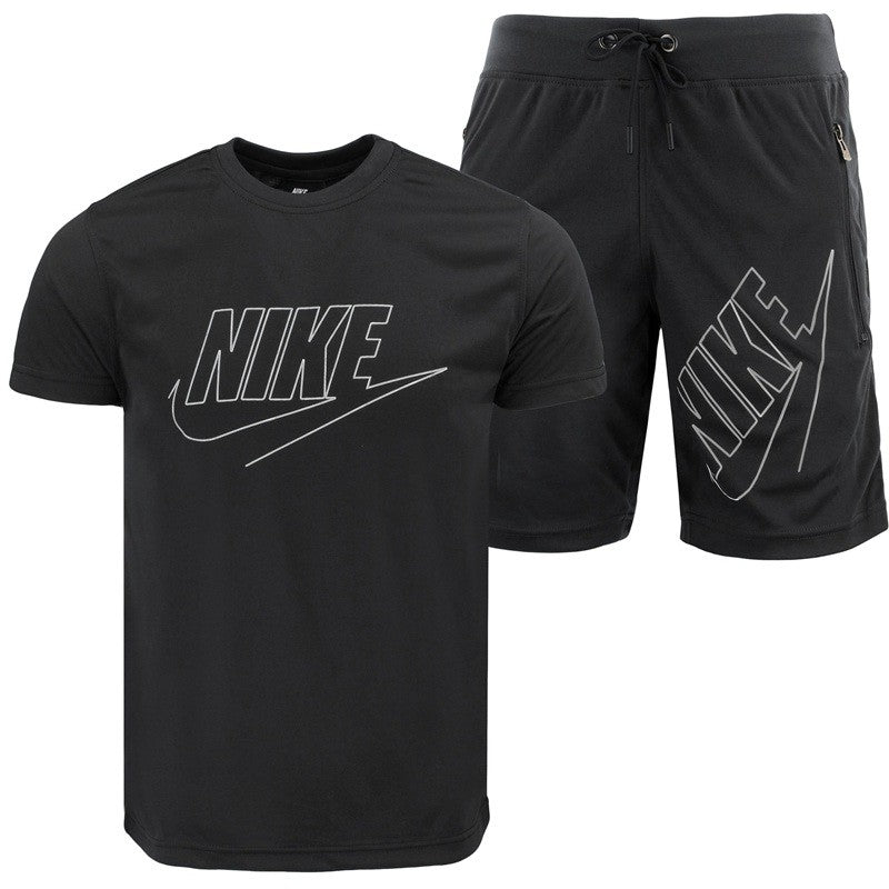 Nike Sportswear Embroidered Woven Flow Crewneck T-Shirt & Short Set