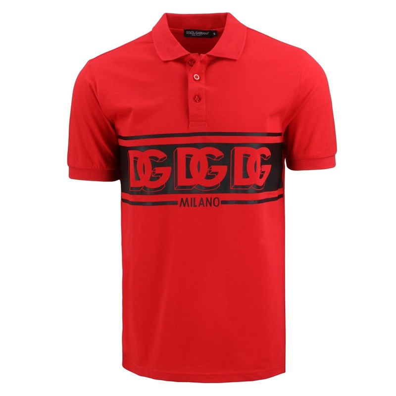 Dolce & Gabbana logo-embroidered  polo shirt -Red Main image