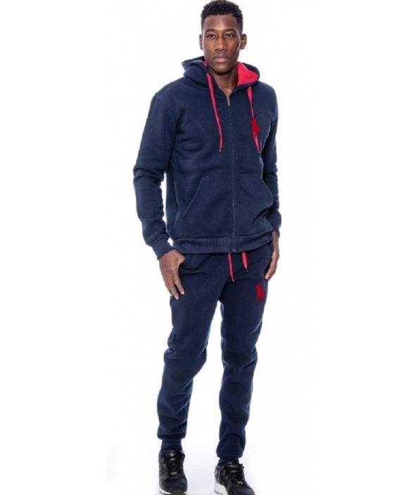 Polo Colorblock Fleece Zip Hoodie & Pants Set