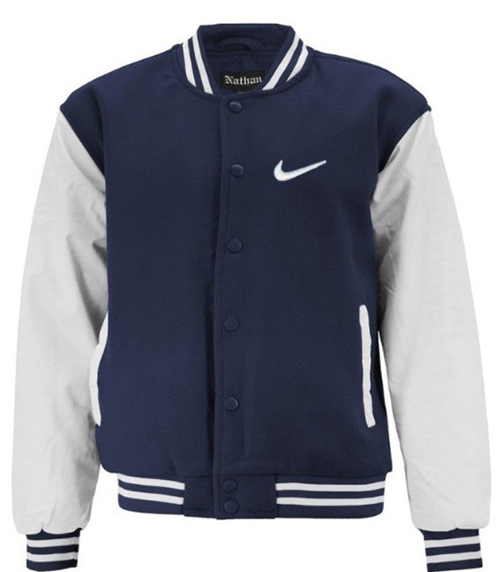Nike Swoosh Men's Two Tone Leathered Varsity Jacket Main image