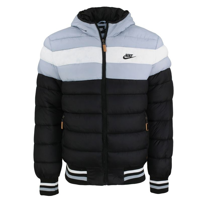 Nike Men's Quilted Color Blocked Hooded Puffer Windrunner Jacket