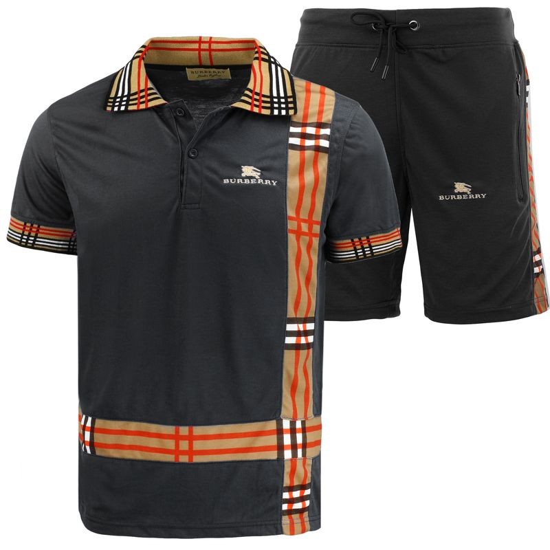 Burberry Men's Check Polo Shirt & Shorts Set Check Graphic Main image