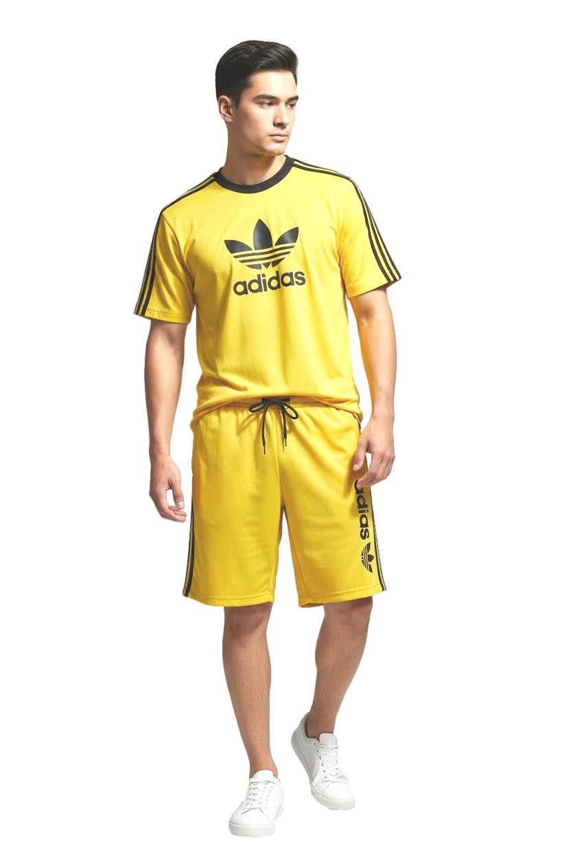 Adidas Men's 3-Stripes  Shorts & Tee Shirt Set Final Sale