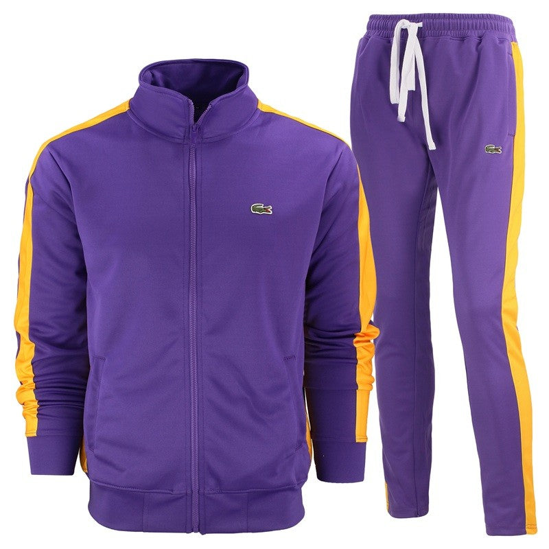 Lacoste Men's Sport Color-Blocked Track Suit Purple/yellow Main image