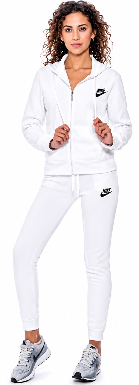 Nike Sportswear Club Fleece Women's Full Zip Hoodie & Pants Set White Main image