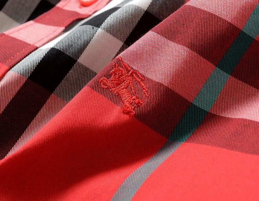 Burberry Men's Brit Check Short-Sleeve Shirt Red