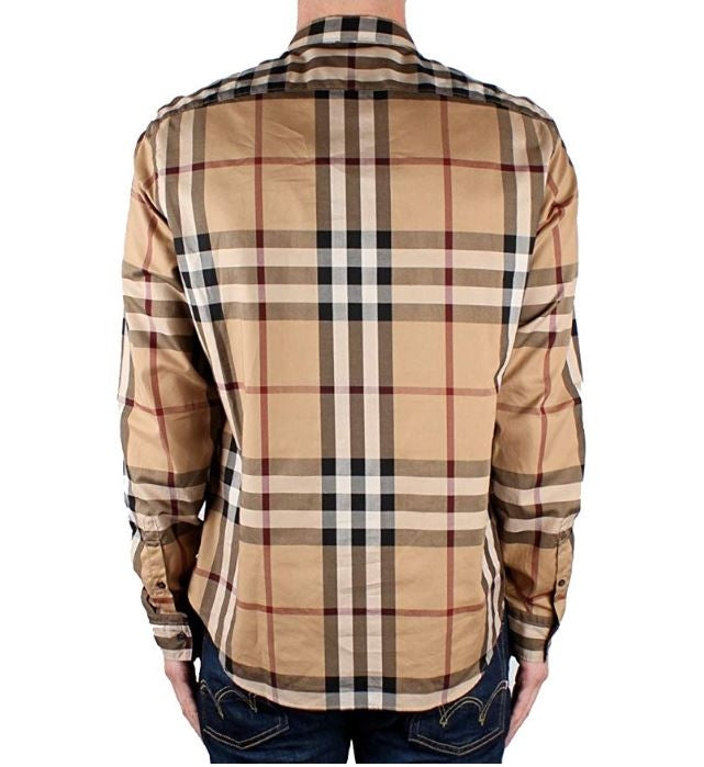 Burberry Brit Men's Long Sleeve Check Shirt Carmel