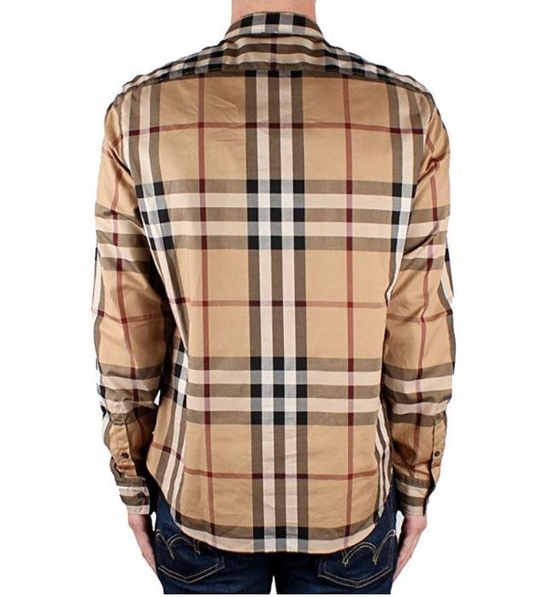 Burberry Brit Men's Long Sleeve Check Shirt Carmel